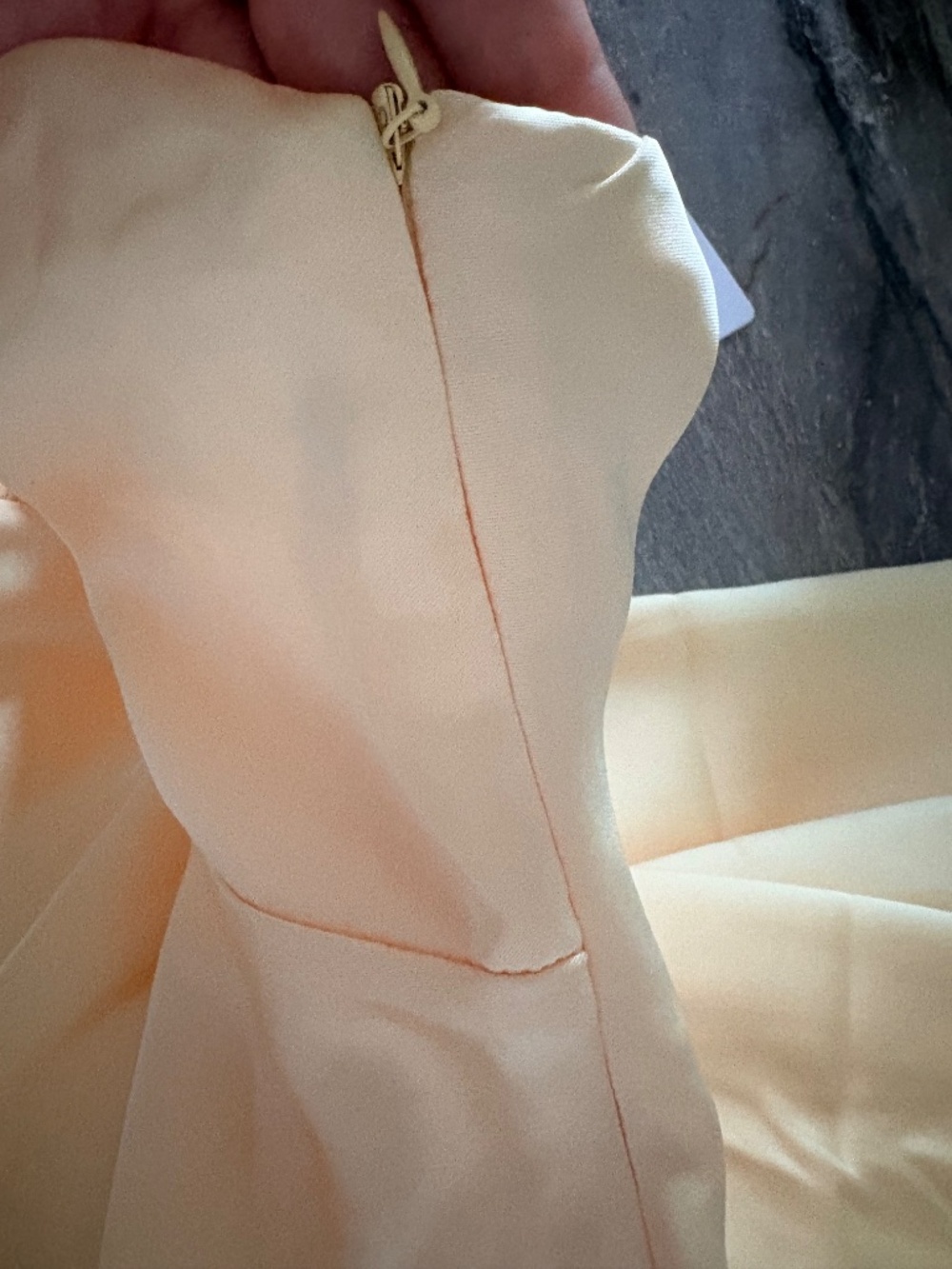 Billy J Ziah Pastel Yellow Satin Maxi Dress - Picture 15 of 16